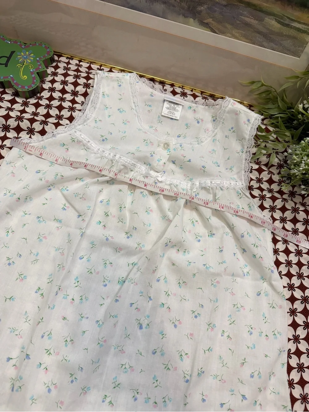 Vintage White Floral Nightgown Dress